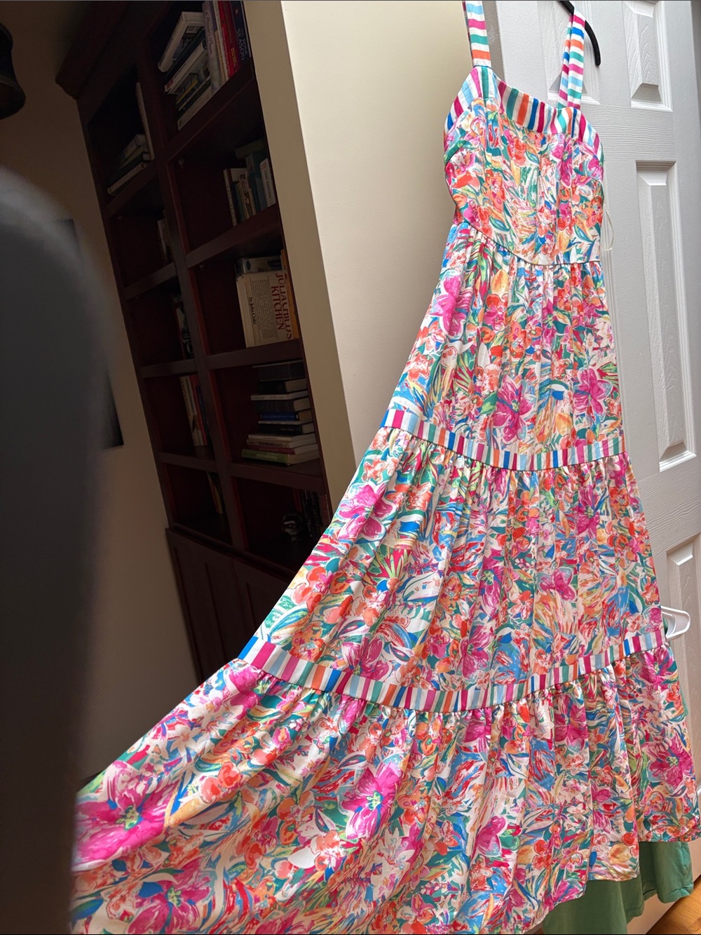 Flying Tomato maxi dress Multicolor Floral Stripe small like new - Picture 4 of 8